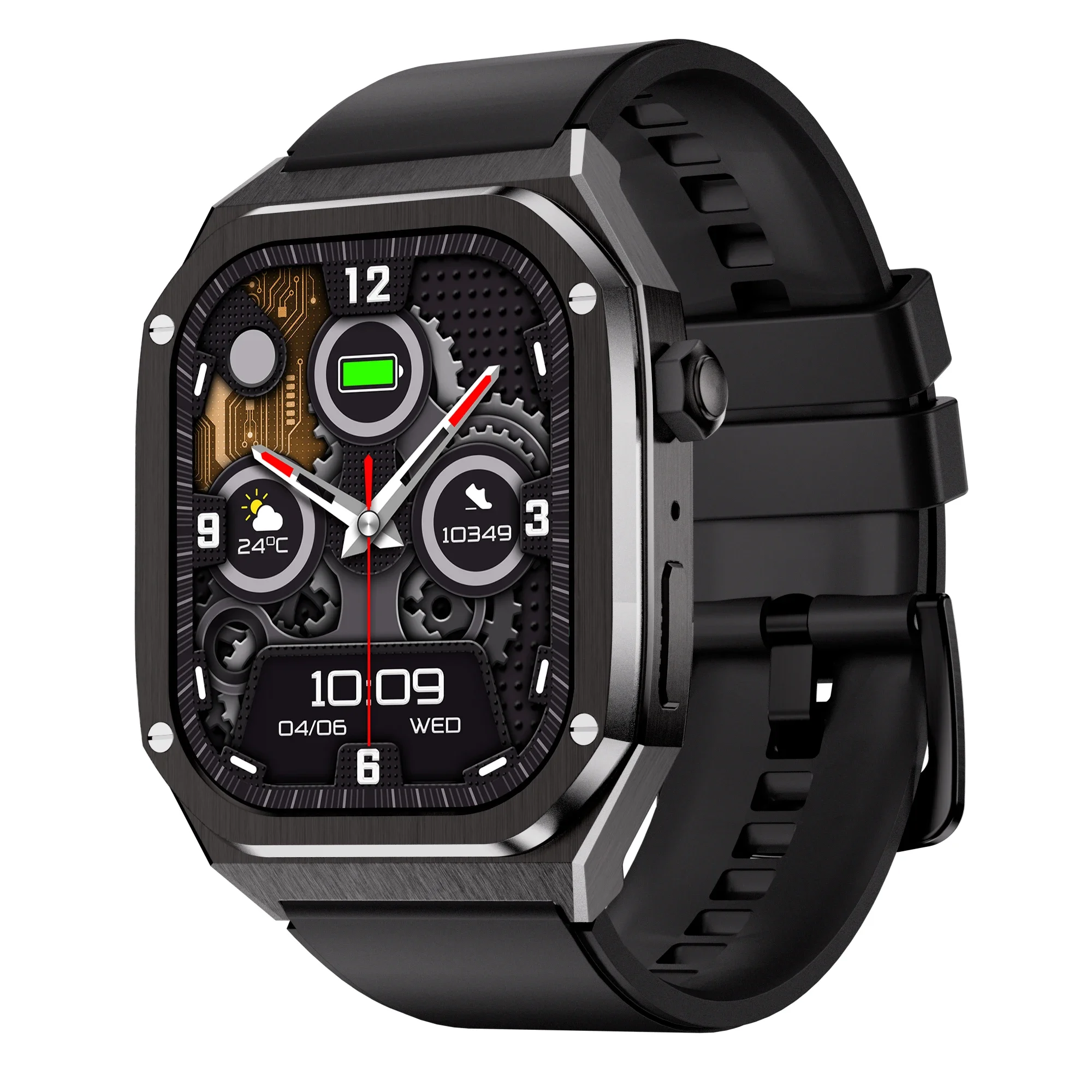 1.96 inch Scherm Amoled Smart Horloge voor Mannen Bloeddruk Bloed Zuurstof IP68 Waterdichte HD40 Smartwatch Fitness Tracker