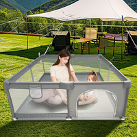 IMBABY Baby Playpen Indoor Baby Playground Dark Grey Baby Activity Fence Sports Game Park with Basketball Large Parks for Babies