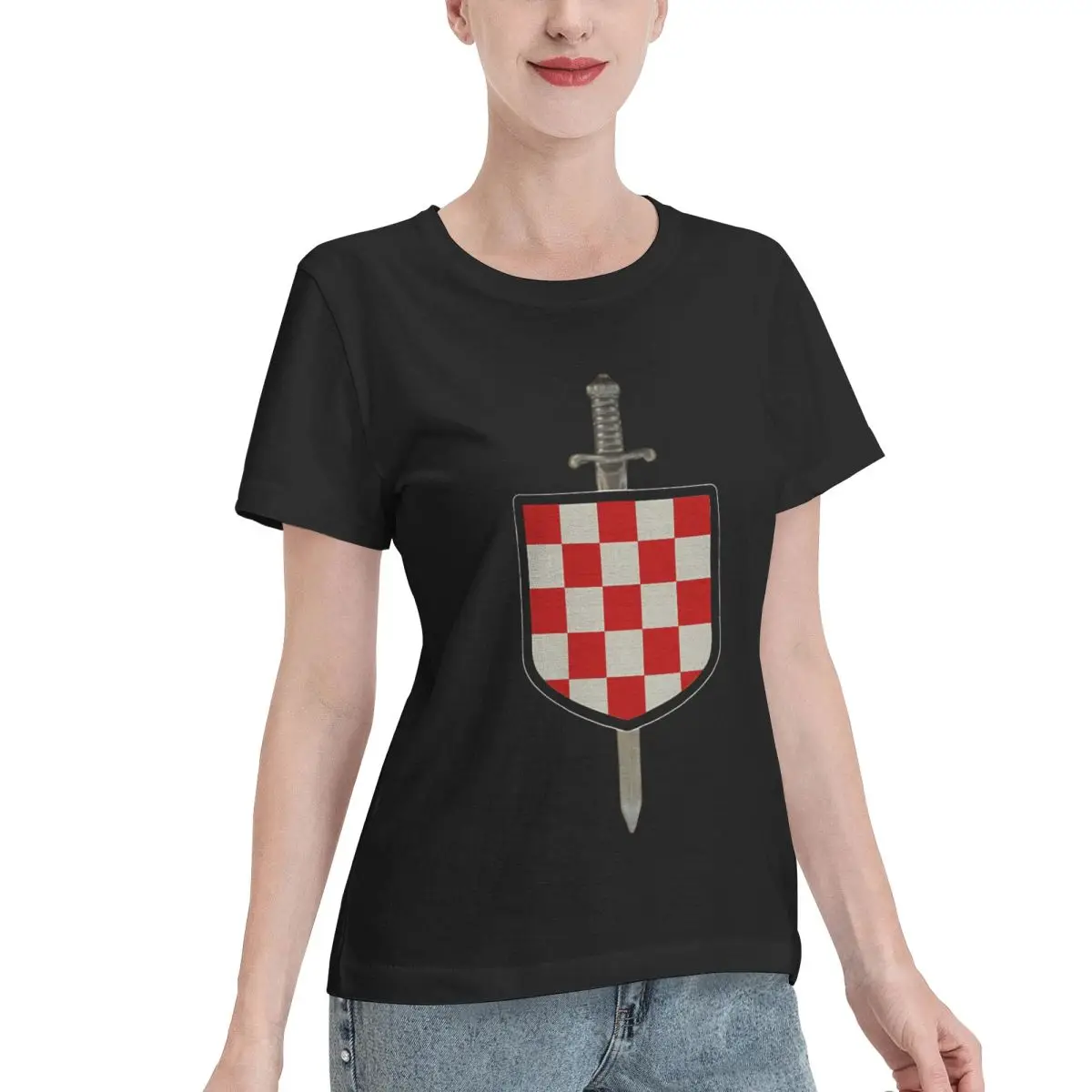 New Arrival Hrvatski Vitez Croatian Knight Croatia Crest Women's T-shirt Aesthetic Outfit Wholesale Blank Tee