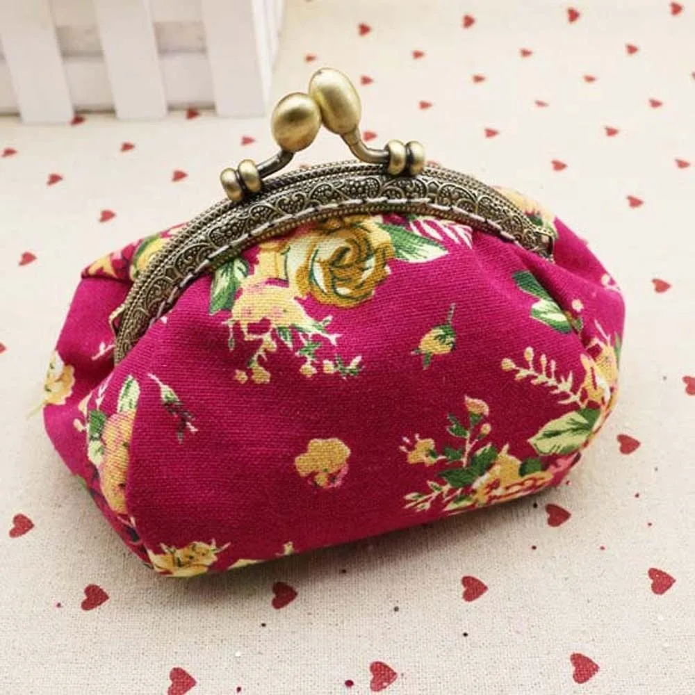 

Items Bag Anti-lost Kiss Lock Coin Purse Polyester Portable Canvas Mini Pouch Chinese Style Thickened Printed Small Pocket Girls