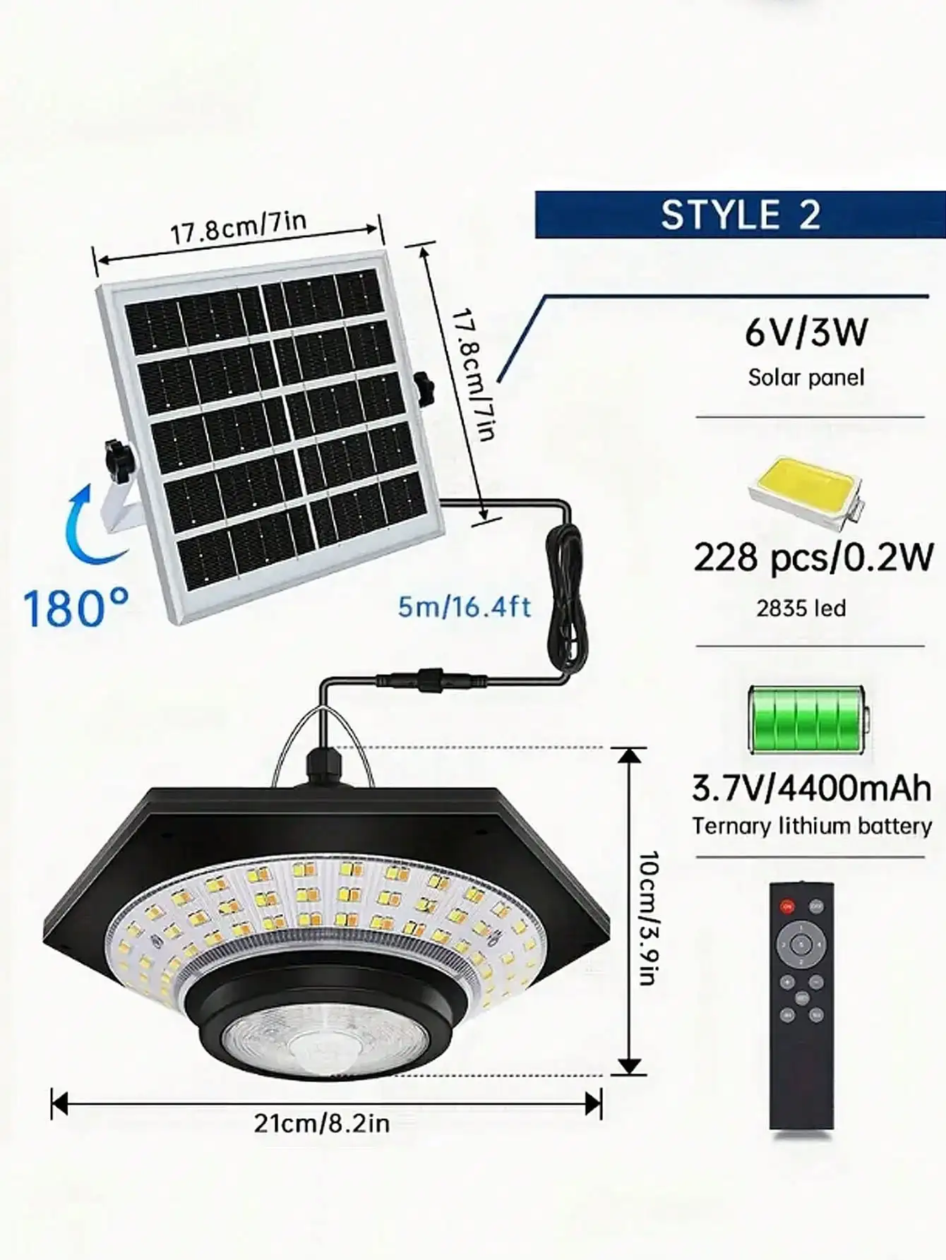 Imagem -06 - Solar Shed Pendant Light Diurno Disponível com Temperatura de Cor Modos de Iluminação para Gazebo