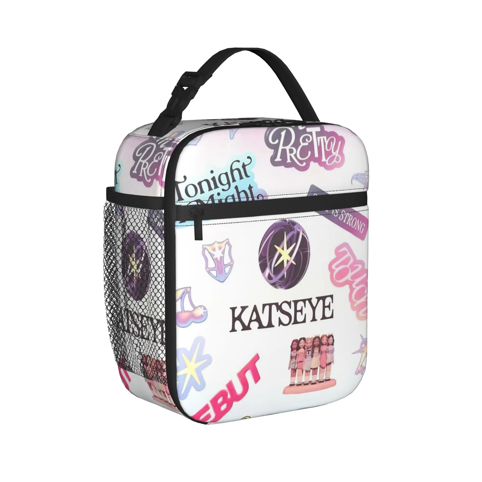 

Термоизолированная сумка для обеда Katseye Kpop Girl для пикника, многоразовые контейнеры для еды, термосумка-холодильник для обеда