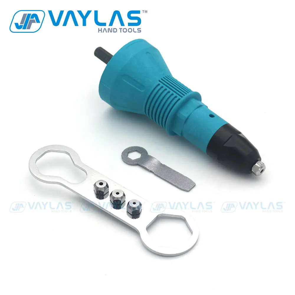 Electric Pull Rivet Gun Tools Set Red/Blue Riveting Nut Drill Adapter Kit 2.4mm-4.8mm Workshop Nail Riveting Metal Supplies