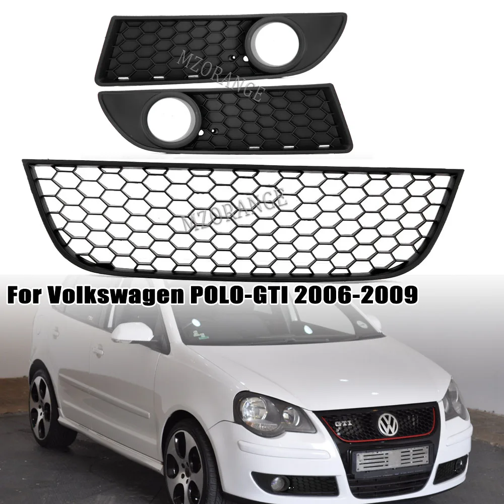 Car Fog Light Vent Grill Cover, Front Bumper Lower Grille, VW POLO GTI 2005 2006 2007 2008 2009 MK4, Acessórios de carro