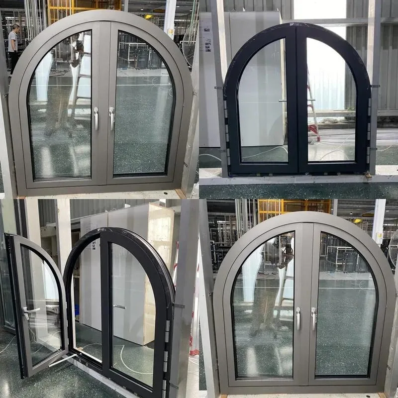 for High-quality aluminum glass arched soundproof window with double-layer tempered glass for exterior bedroom villas with