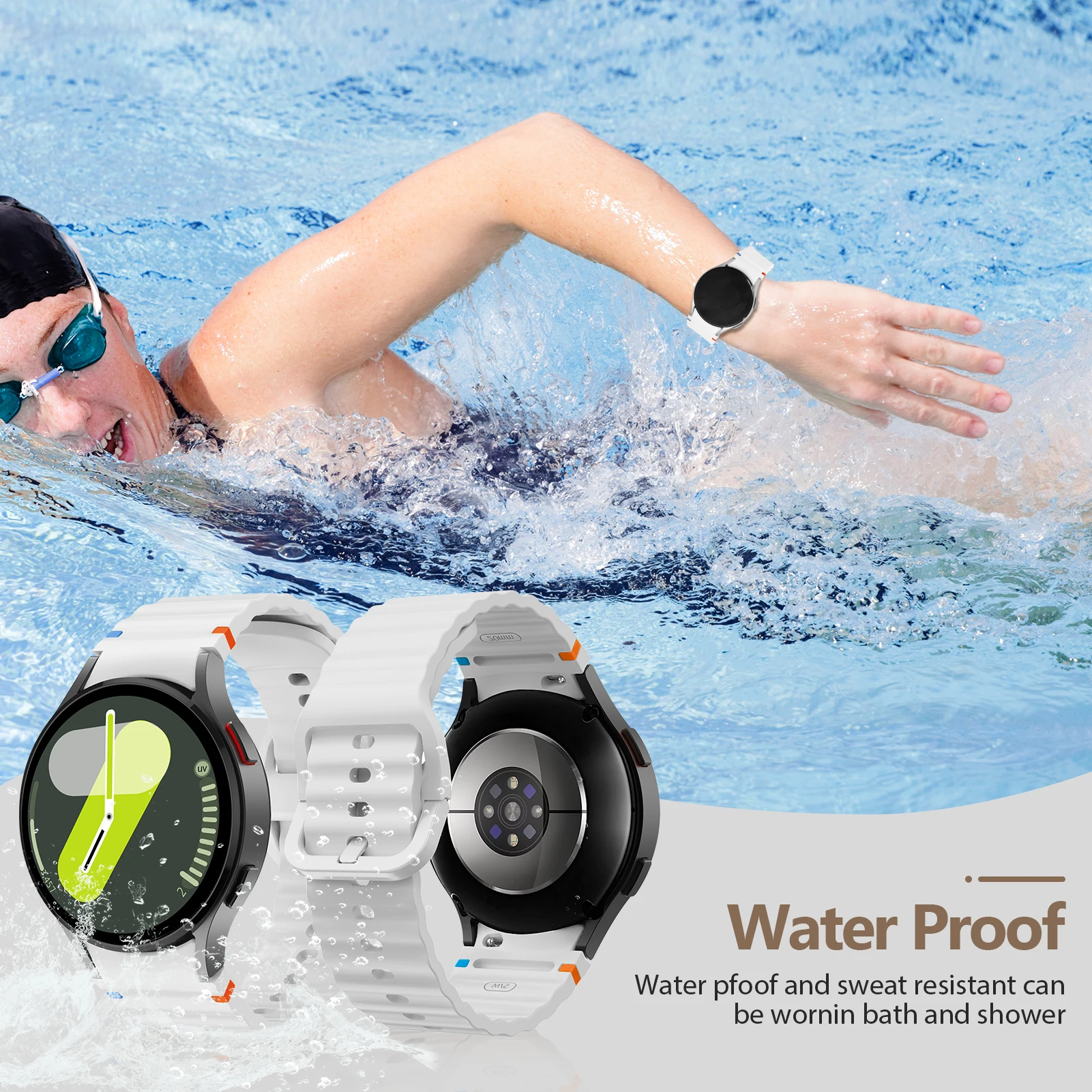 Спортивный силиконовый ремешок для Samsung Galaxy Watch 7 FE 44 мм 40 мм Браслет Galaxy Watch 4 6 Classic 5 pro Band 43 мм 47 мм 45 мм 46 мм