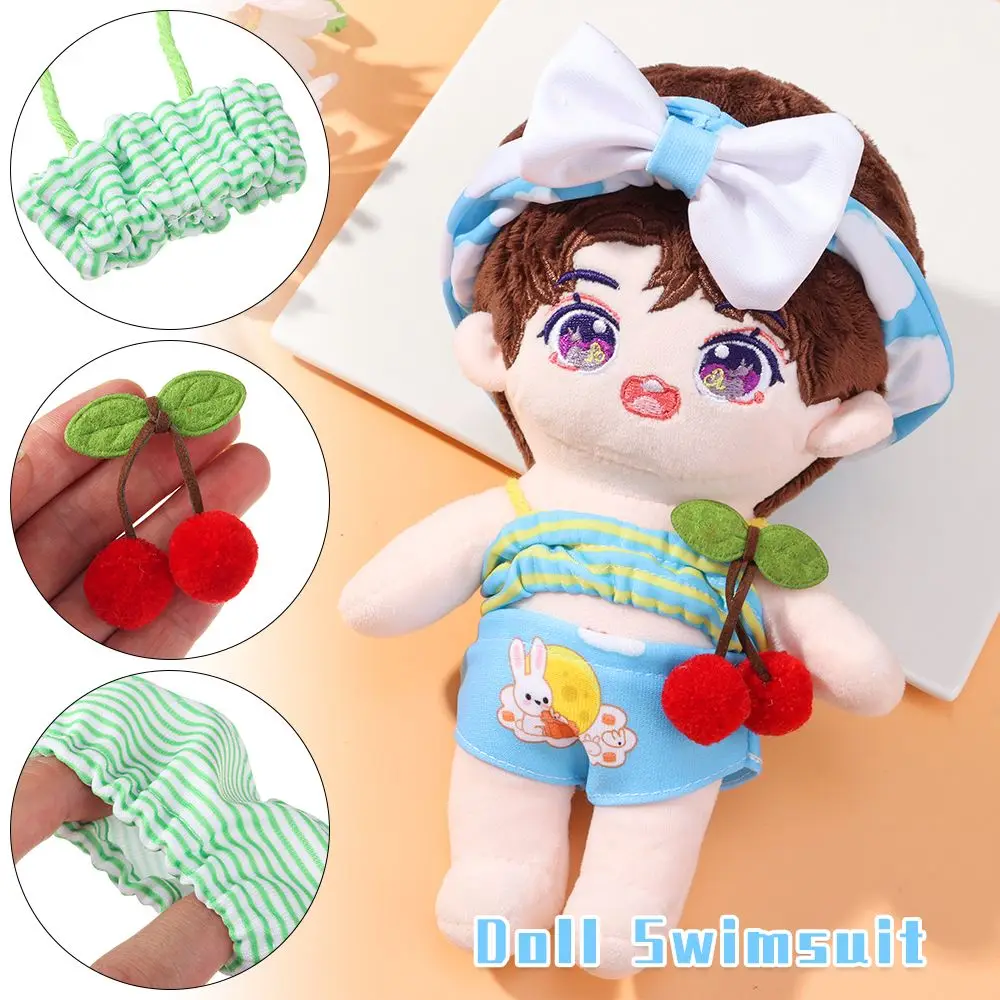 Boy Girl Playing House Dolls Accessories 20cm Doll Swimsuit Toys Clothes Printed Pattern Miniature Bikini