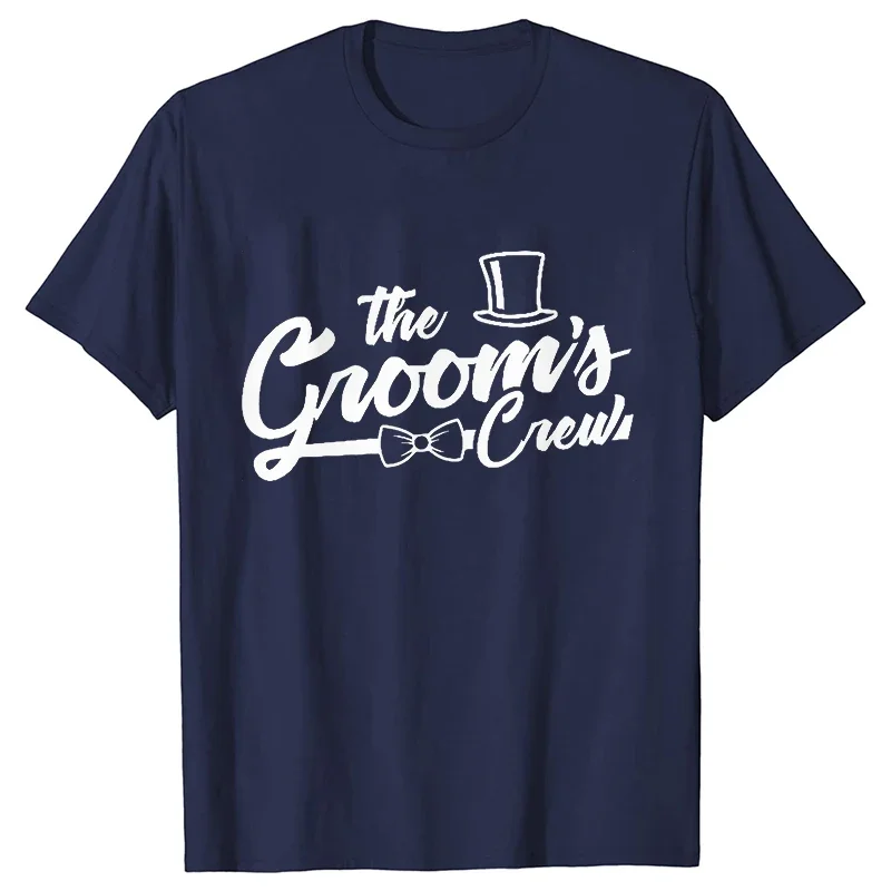 The Groom's Crew Tops Fashion Graphic Hat Bow Tie T-Shirt Single Farewell Bachelor Party Tees Best Man Team Groom Squad Clothing