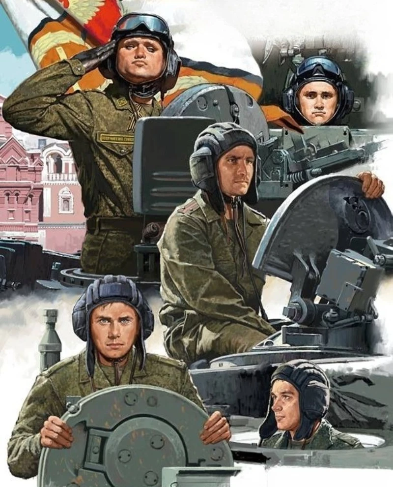 

1/35 Scale Diecast Resin Figure Model Kit Rusian Armed Forces Tank Crew 3 Figures & 5 Heads Unassembled and Unpainted No Tank