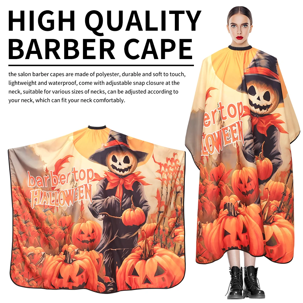 Halloween Barbershop Cape Salon Hair Cutting Cloth Men Adjustable Snap Closure Apron Hairdressing Shaving Cape Barber Tools