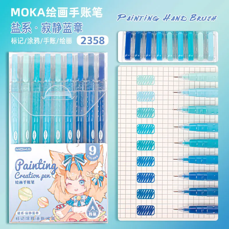 

102/9 Colors Morandi Gel Pen Handbook Pen 0.5mm Students Writing Pen Painting Drawing Art Markers Stationery School Supplies