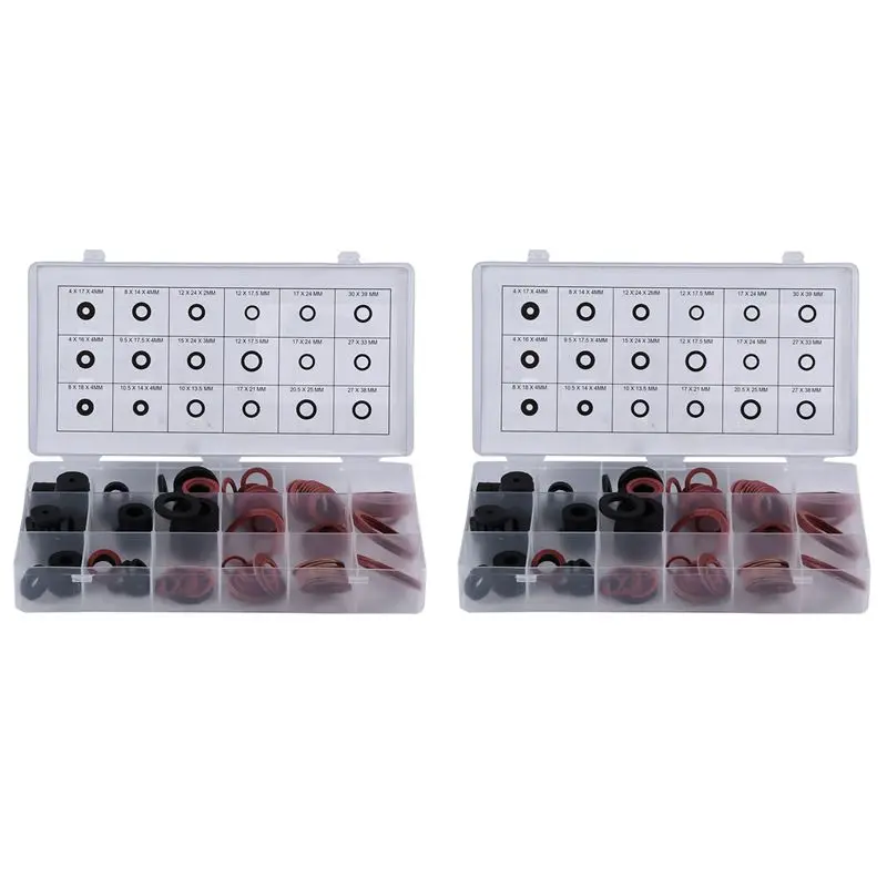BAAJ-282Pcs Flat Rubber O-Ring Seal Hose Gasket Rubber Washer For Faucet Grommet 18 Different Sizes