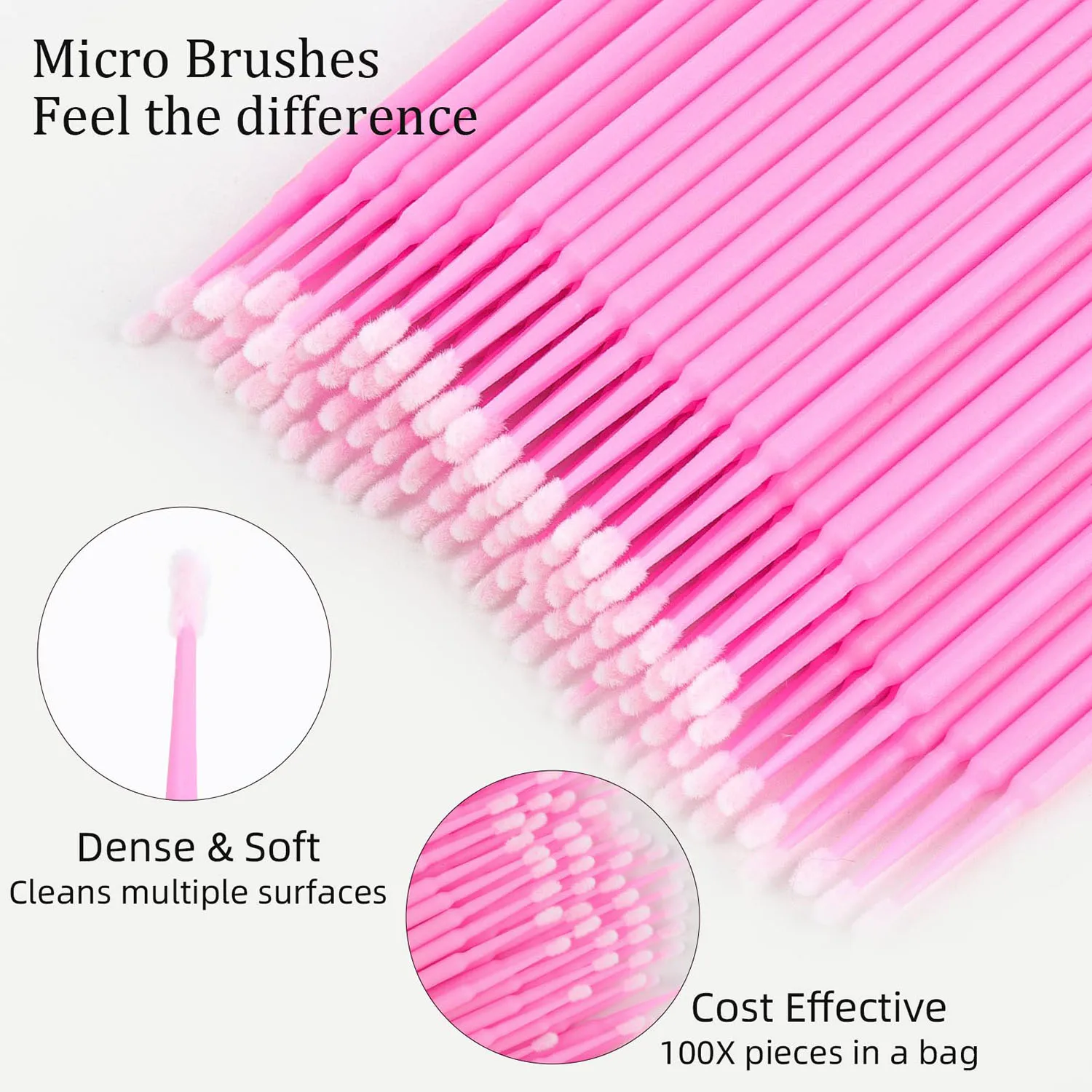 100 قطعة/الحقيبة المتاح MicroBrush الرموش تمديد الفردية لاش إزالة مسحة ل متعددة الوظائف ماكياج مزيل نظيف أيضا