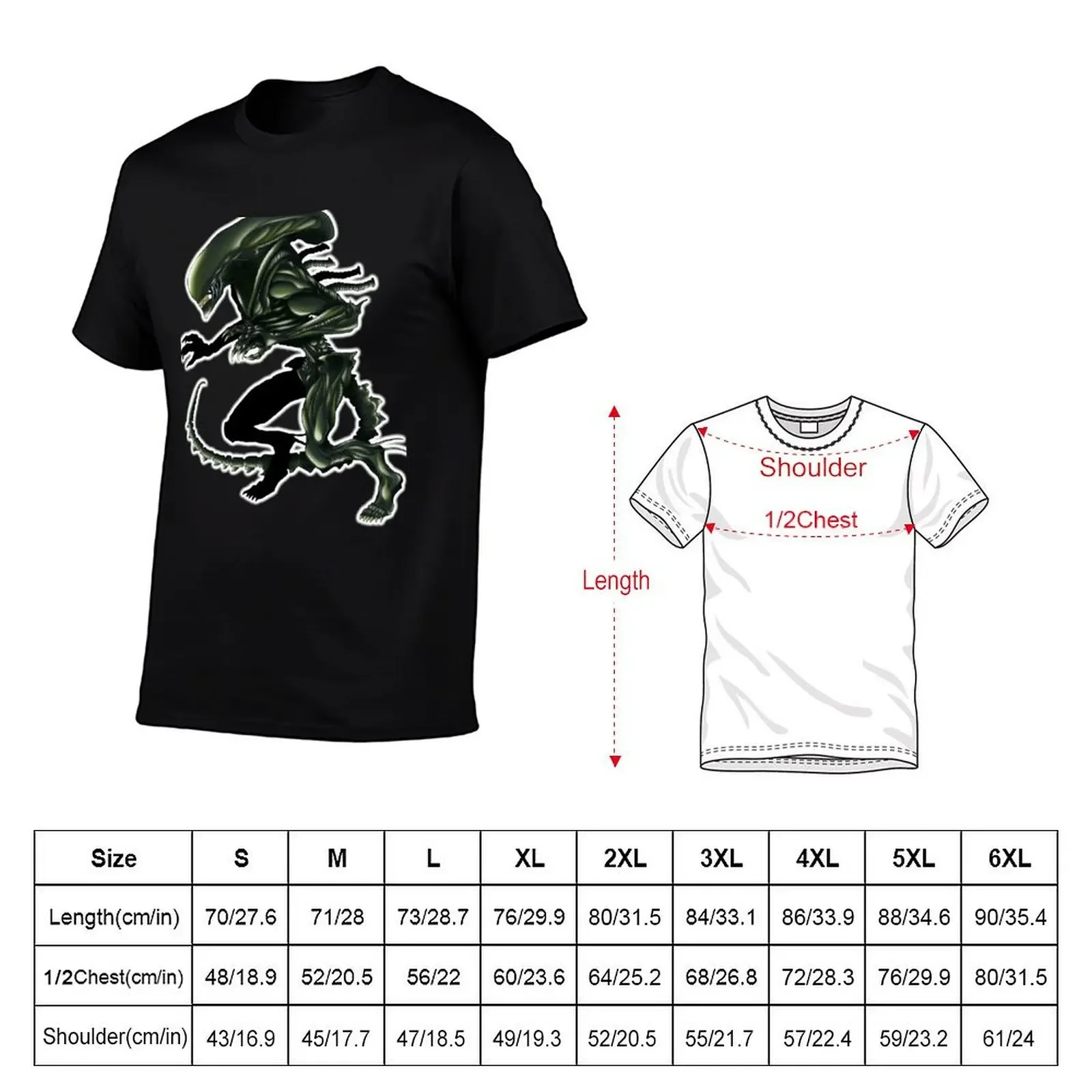 Full Body Xenomorph T-Shirt vintage graphic tee baggy shirts custom t shirt anime t shirts anime shirts men