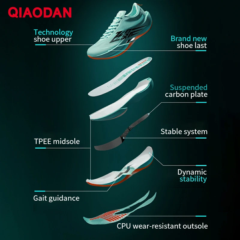 QIAODAN Feiying PB6.0 Men's Professional Marathon Racing Running Shoes Full Palm Suspended Carbon Plate Sneakers QDB023261299