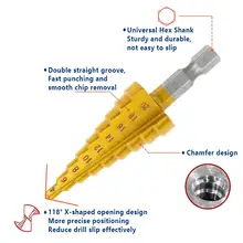 Step Drill Bits 3-32mm Titanium Coated #3