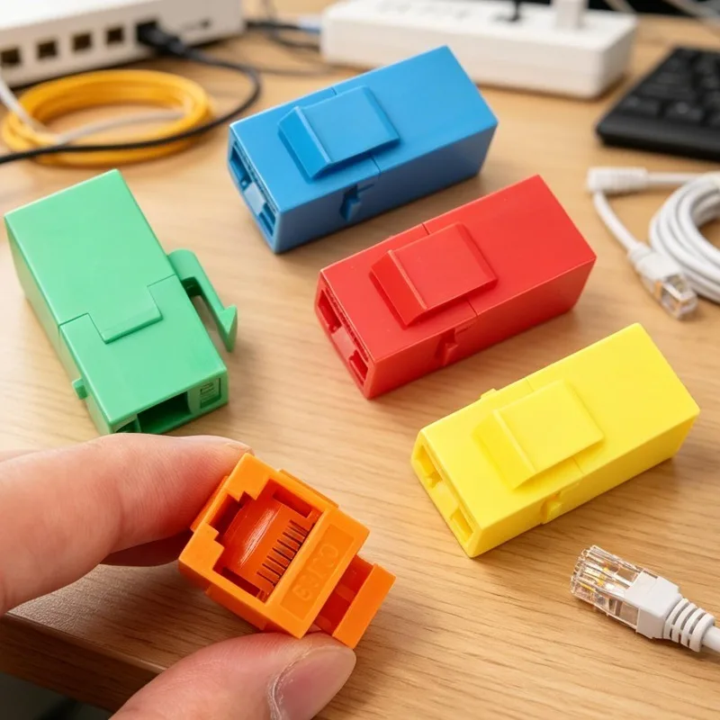 1-6Pcs RJ45 Connector Cat 6 Ethernet Network Cable Extender Keystone Adapter RJ45 Female To Female Insert CAT6 Keystone Coupler