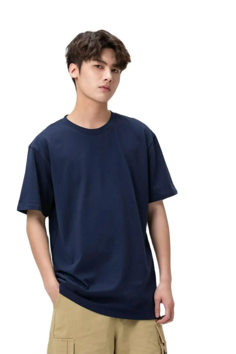 200g First Class Quality 100% Cotton Casual Custom Logo Mens Summer Breathable T-shirts Plain Oversized Tee