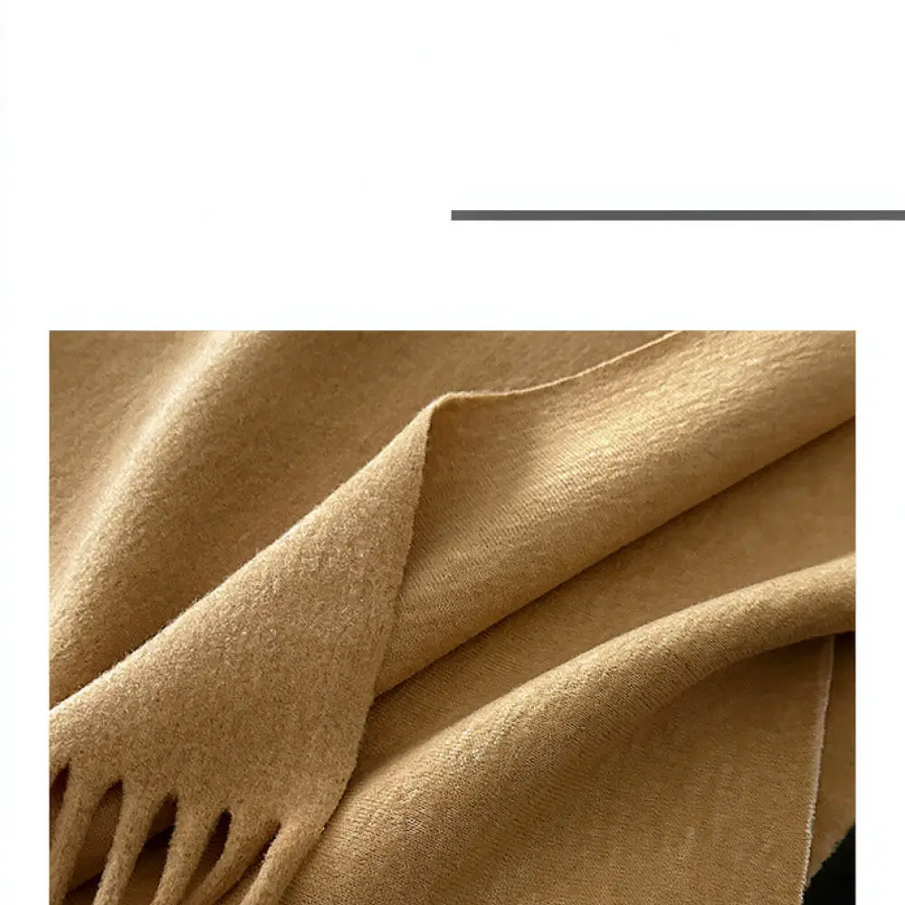 Winter Warm Thickened Woolen Shawl Cape Women Fringe Poncho Split Cloak Outdoor Travel Fashion Elegant Style Outerwear