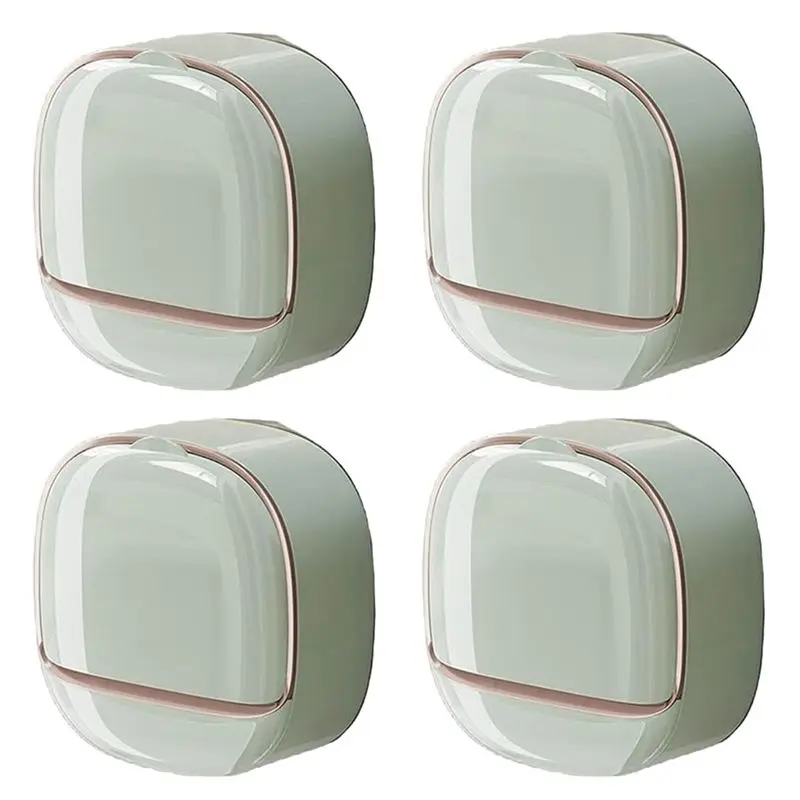 

AB46-Luxury Soap Holder Soap Box With Drain Pan Soap Box With Lid Wall Mounted Drain Soap Box With Flip Lid