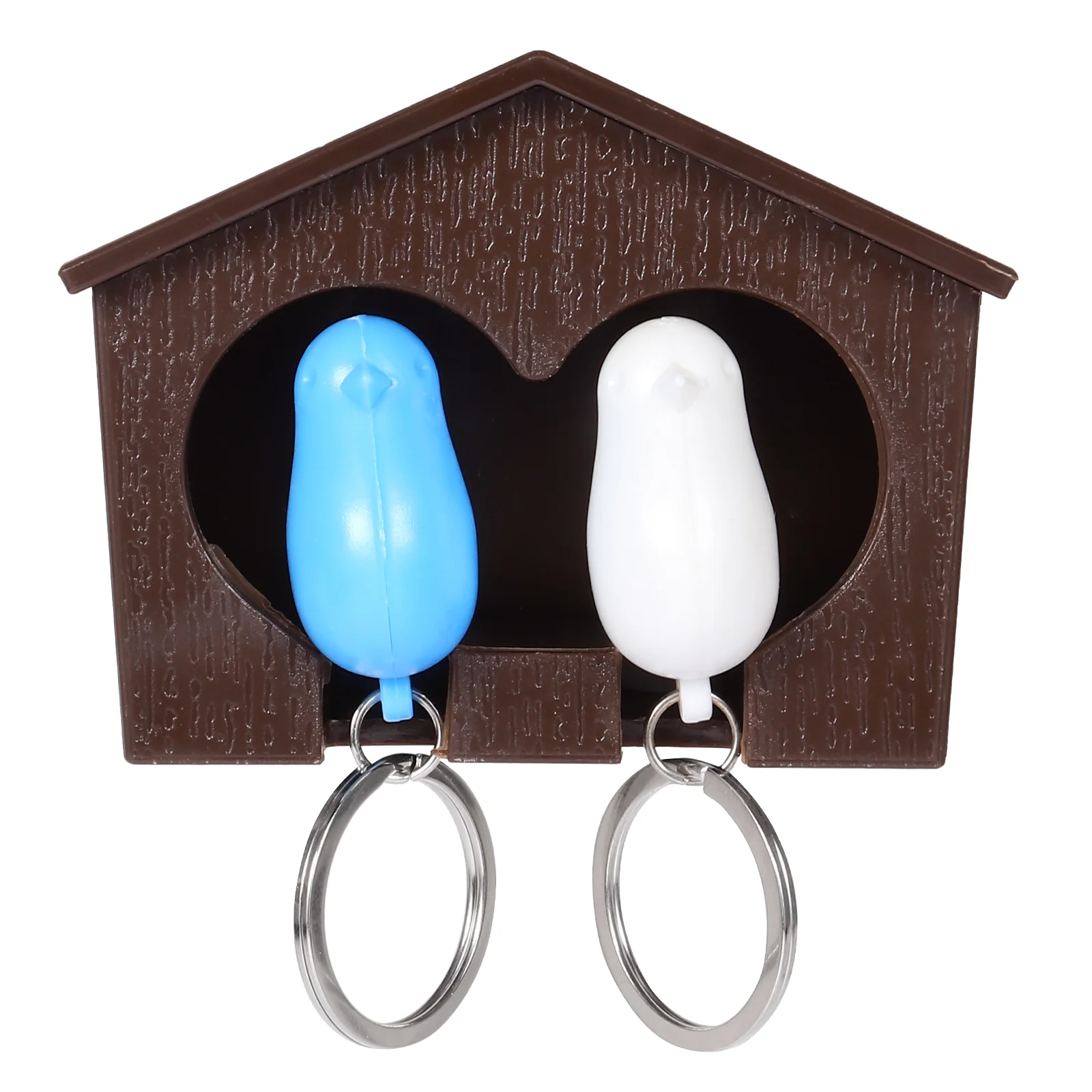 Key Chain Wall Mount Clothes Rack Home Decor Bird Nest Hanger Hanging Keychain Holder Ring Birdhouse Hook up Lovers