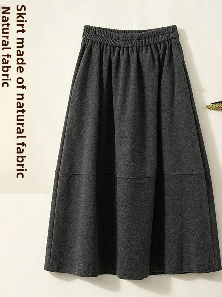 Authentic Fall Winter 2026 Slimming Balloon Flower Bud Skirt Woolen Half-length Versatile High-waist Polyester Fiber Skirt