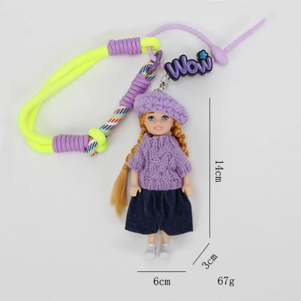 Neue süße Sporter Puppe Anhänger Schlüsselanhänger Rucksack hängen Ornament DIY ändern Kleidung Tasche Charme Schlüsselanhänger Tasche Dekor für Barbie Puppe