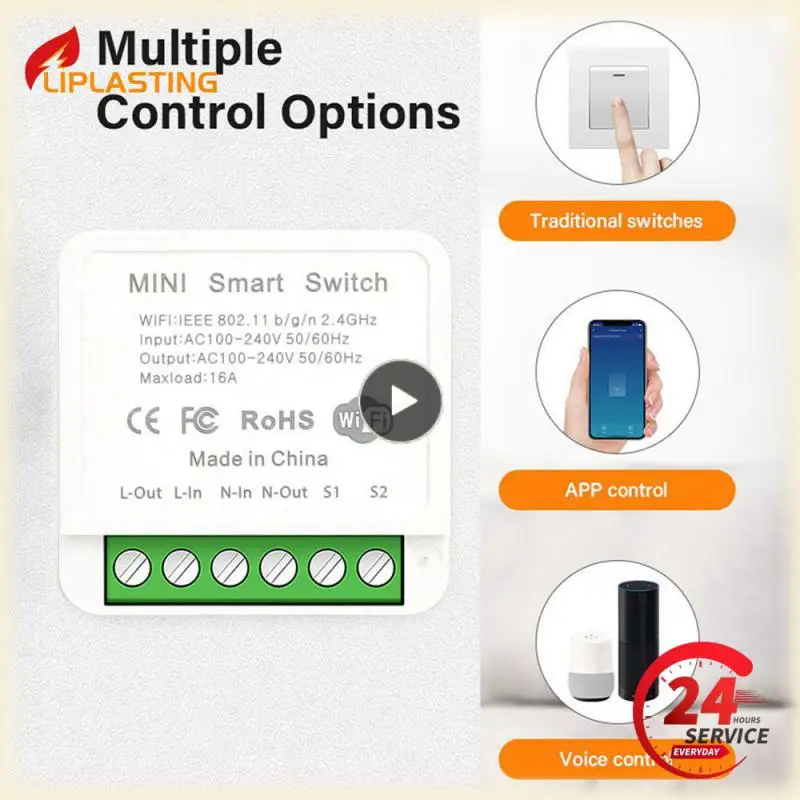 16A Tuya Smart WiFi Switch 2-way/2 Gang Control Switch Mini Breaker Smart Life Control Support Alexa Home Yandex Alice