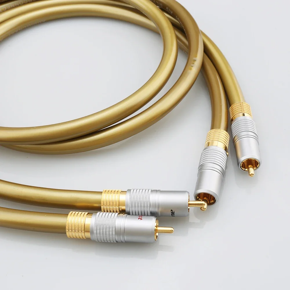 HiFi A70 посеребренный аудиокабель Усилитель CD DVD-плеер Позолоченный соединительный кабель RCA-RCA