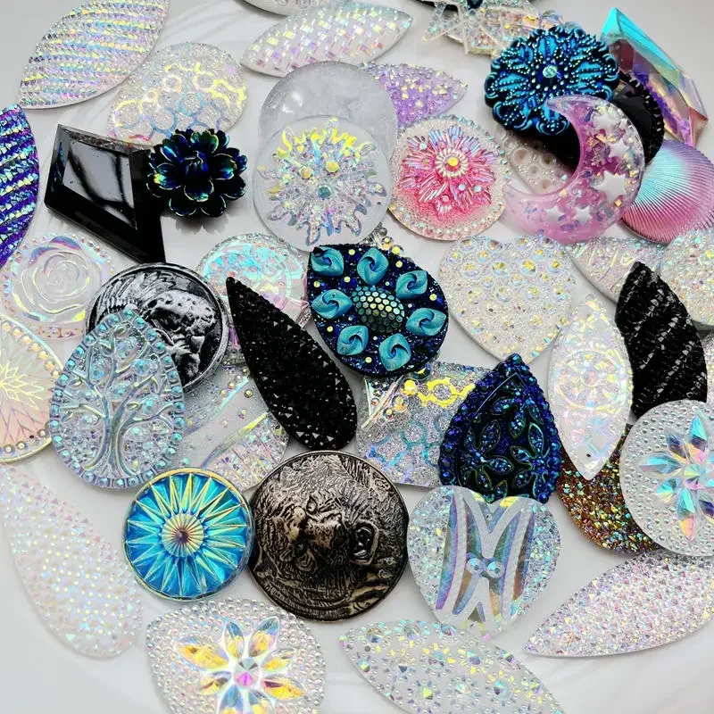 Glitter round AB Rhinestone Drop / horse eye shaped Aboriginal Earrings decorative accessories DIY jewelry making accessories