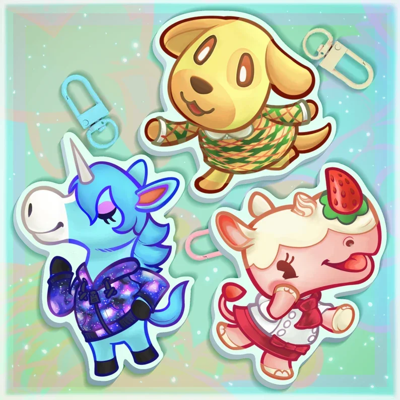 Cute Forest Animal Villager Acrylic Keychains