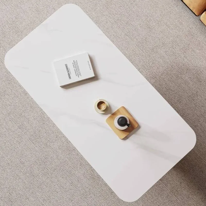 طاولات القهوة اليابانية البيج أنيقة كلاسيكية بيضاء طاولات القهوة لغرفة المعيشة الحديثة مصمم ميسا دي سنترو الأثاث للمنزل #5