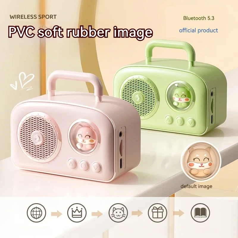 

Portable wireless Bluetooth speaker cute AUX speaker MP3 player TF card children's gift Valentine's Day gift