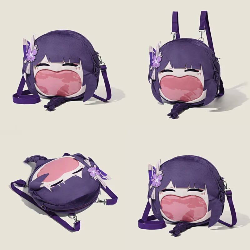 

Genshin Impact Cosplay Thunderobot General Pain Bag Thunderobot Big Mouth Bag Animation Games Plush Backpacks Crossbody Bag Gift