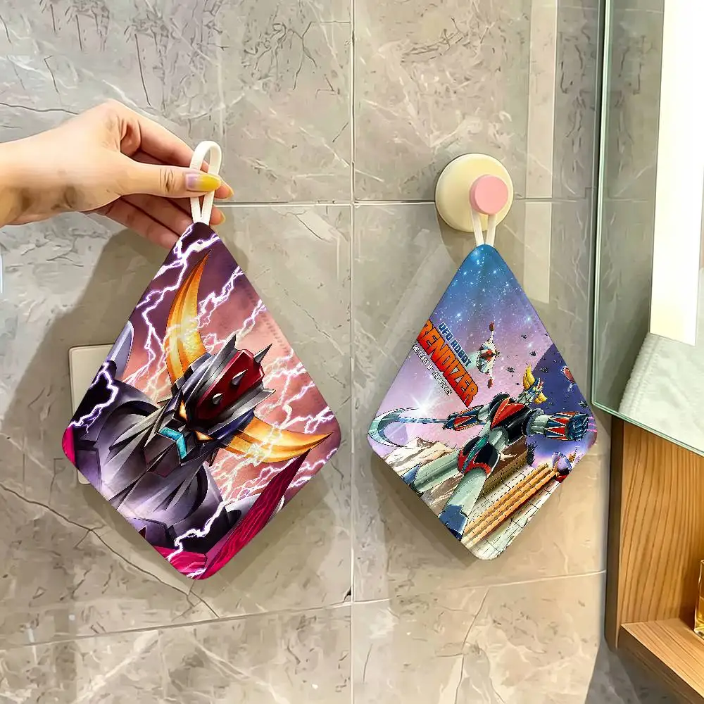 UFO ROBO GRENDIZER GOLDORAK Anmie Household Hanging Towel, Polyester Cotton Hand Wiping Towel, Sturdy for Bathroom Bedroom