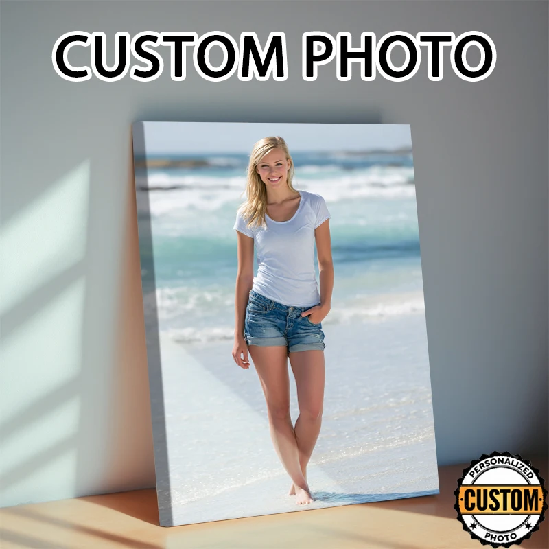 1 impresión personalizada de arte de pared en lienzo, arte de pared personalizado vibrante, fotos familiares, imágenes impresas brillantes