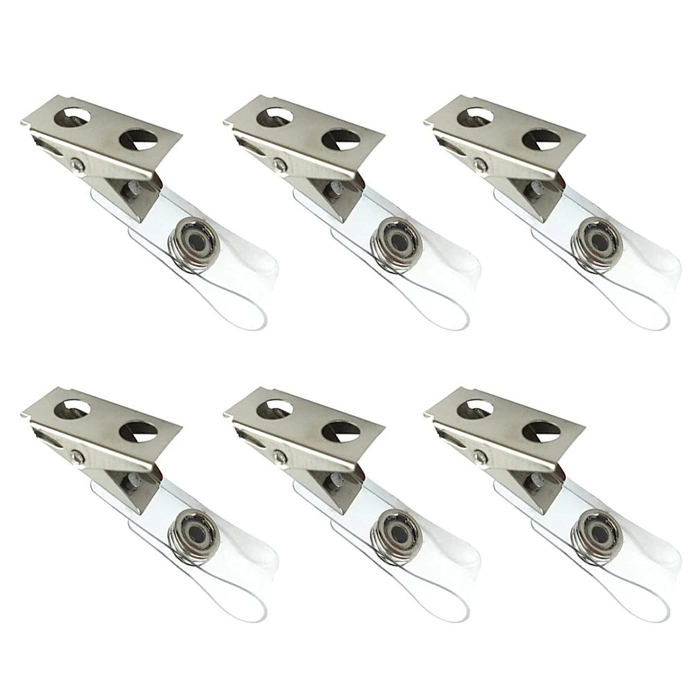 

150pcs ID Badge Clips Clear PVC Straps Metal Retractable Reels Events Schools Trade Shows Single Hole Clip Belt Badges