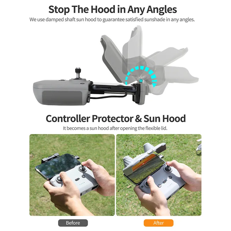 Controller Protector & Sunhood Cover for DJI Mavic 3/3Classic/Mini 3 PRO/Mini3/AIR 2/2S RC-N1 No Screen Remote Drone Accessories