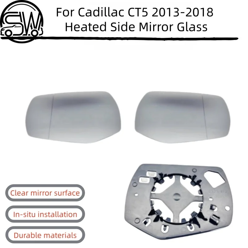 For Cadillac CT5 2013-2018 Left Right Rearview Mirror Lens Heated Side Mirror Glass