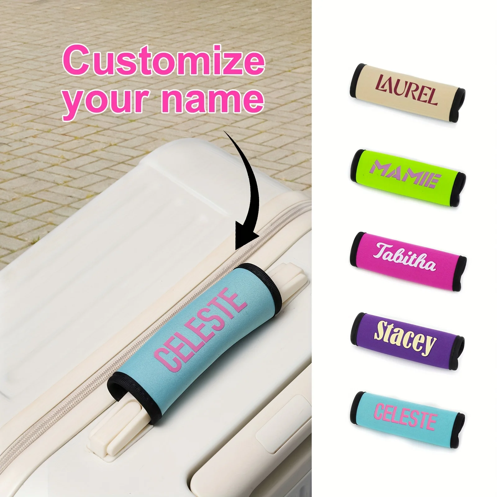Localisateur de bagages personnalisé avec nom, accessoires personnalisés pour poignées de bagages, étiquette de bagage, assistant pour voyages d'affaires et de loisirs, cadeau de vacances