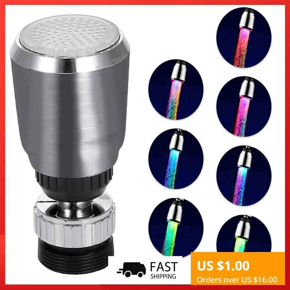 Rotate Faucet Nozzle LED Water Saving Tap Aerator Diffuser High Quality Kitchen accessories Filter Adapter RGB Led Light