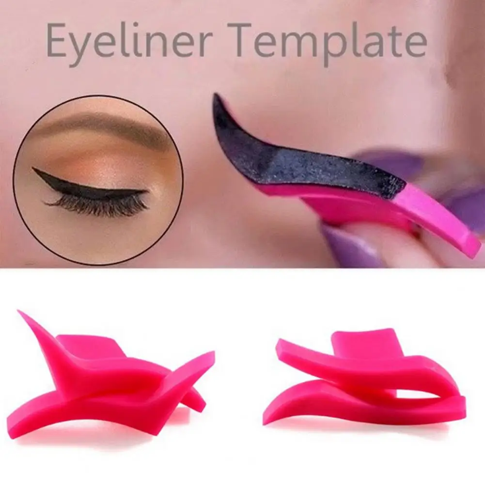 2Pcs Eyeshadow Stamp Solid Color Cosmetic Stencil Silicone Wing Eye Makeup Applicator for Women