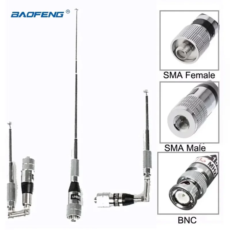 

Scalable Dual Band 118-136MHz Whip Telescopic Airband Antenna SMA Male/ Female/BNC for Two Way Radio Receiver Aviation Frequency