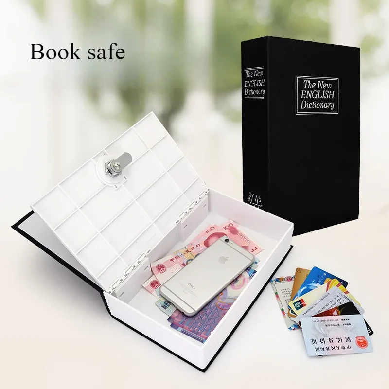 Book Safe with Combination Lock Dictionary Diversion Metal Lock Box for Home Office Code Lock for Money Dictionary Safe Box