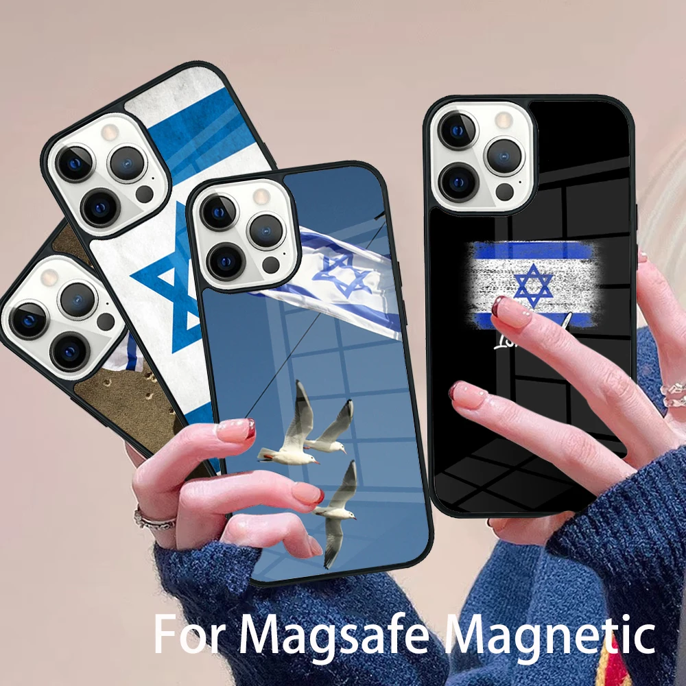 

i-Israe-l-L Flag Coque Phone Case Magesafe Magnetic Wireless Charge Cover For IPhone 16 11 12 13 14 15 Pro Max Plus Mini