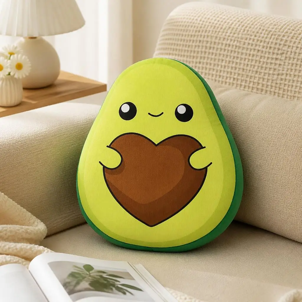 Avocado with heart stone Plush Pillow Cushion Irregular Stuffed Throw Pillow Home Decor Gift Sofa Bed Couch