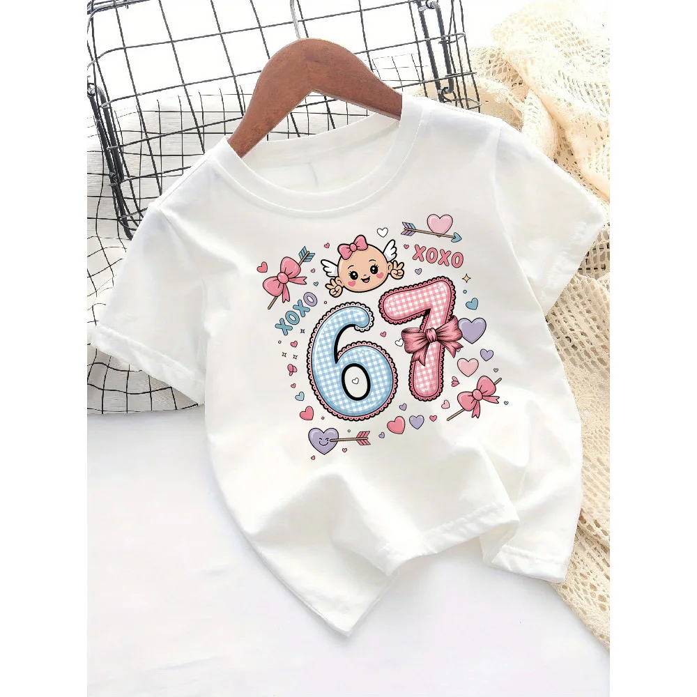 Popular Children's T-shirt Loose Comfortable Casual  Simple  Versatile  Cute Printed Tops  T Shirt for Kids Boy 13 Years