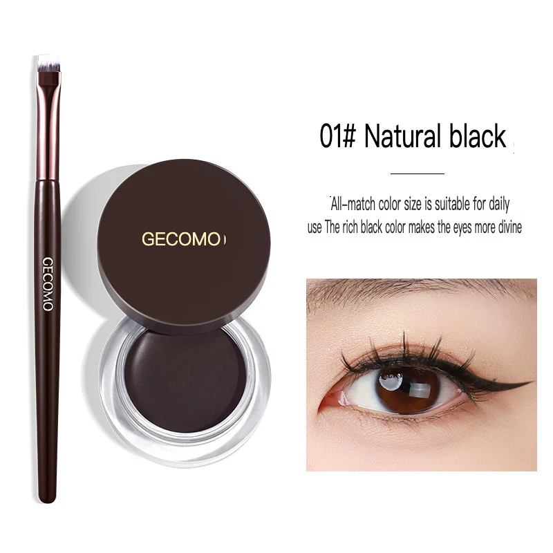 GECOMO Holding Air Eyeliner With Brush, Waterproof, Staining, Natural Sleeping Silkwor Shadow, Non Reoving Makeup Eyebrow