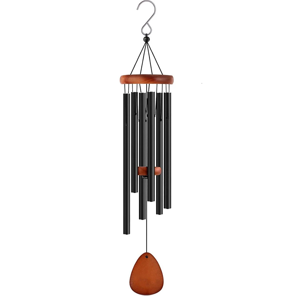 Metal Windchime Aluminum Windbell Wind Chimes 6 Tubes 26'' Home decoration Craft Outdoor Garden Patio Notes Zen Meditation