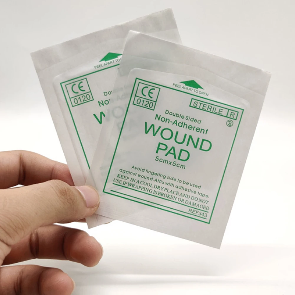 50/100pcs Sterile Non-woven Gauze Pad Wound Care Supplies Gauze Pad Cotton First Aid Waterproof Wound Dressing 5*5CM